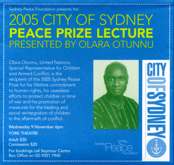 brian hirst sydney peace prize